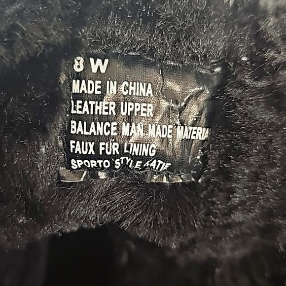 Sporto Womens Purple Leather Upper Black Faux Fur Pom Pom Lace Up Boots Size 8 - Picture 10 of 10
